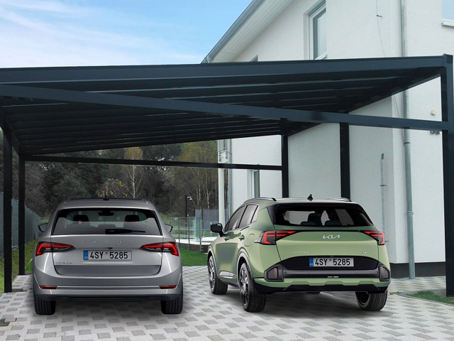 Moderní design přístřešku pro dvě auta: Když estetika potká funkčnost